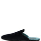Dark Blue Suede Slides Flat Slipper Men Shoes