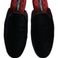 Dark Blue Suede Slides Flat Slipper Men Shoes