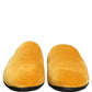 Yellow Suede Slides Flat Slipper Men Shoes