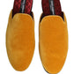 Yellow Suede Slides Flat Slipper Men Shoes