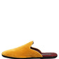 Yellow Suede Slides Flat Slipper Men Shoes