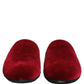 Red Suede Slides Flat Slipper Men Shoes