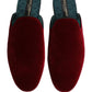 Red Suede Slides Flat Slipper Men Shoes