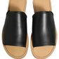 Brown Leather Slides Sandals Flats Men Shoes