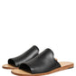 Brown Leather Slides Sandals Flats Men Shoes