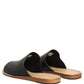 Brown Leather Slides Sandals Flats Men Shoes
