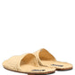 Beige Straw Raffia Slides Sandals Flats Shoes