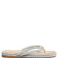 Silver Rope Slides Sandals Flip Flops Shoes