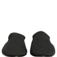 Black Suede Slides Flat Slipper Men Shoes
