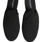 Black Suede Slides Flat Slipper Men Shoes