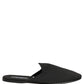 Black Suede Slides Flat Slipper Men Shoes