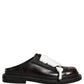 Brown Leather Slip On Flat Sandals Men Shoes