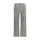 Gray Cotton Straight-Leg Jeans