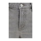 Gray Cotton Straight-Leg Jeans