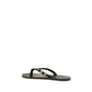 Black Calf Leather Bos Taurus Flip-Flop Sandals