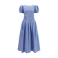 Blue Cotton Casual Dress