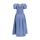 Blue Cotton Casual Dress