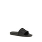 Black Rubber Flat Sandals