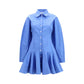 Blue Cotton Casual Dress