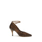 Beige Calf Leather Bos Taurus High Heel Pumps