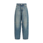 Blue Cotton Tapered Jeans