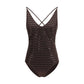 Brown Nylon One-Piece Swimsuit