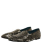 Black Silver Embellished Dress Loafers Shoes