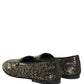 Black Silver Embellished Dress Loafers Shoes