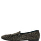 Black Silver Embellished Dress Loafers Shoes