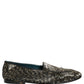 Black Silver Embellished Dress Loafers Shoes