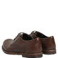 Brown Leather Derby Dress Men Formal Shoes