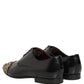 Black Crystals Embellished Men Derby Shoes