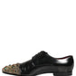 Black Crystals Embellished Men Derby Shoes
