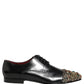 Black Crystals Embellished Men Derby Shoes