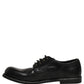 Black Leather Men Derby Dress Formal Shoes