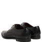 Black Leather Men Derby Dress Formal Shoes