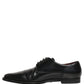 Black Leather Men Derby Dress Formal Shoes