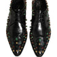 Black Leather Derby Dress Studded Formal Shoes