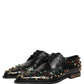 Black Leather Derby Dress Studded Formal Shoes