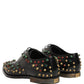 Black Leather Derby Dress Studded Formal Shoes