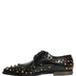 Black Leather Derby Dress Studded Formal Shoes