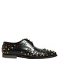 Black Leather Derby Dress Studded Formal Shoes