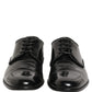 Black Leather Men Derby Dress Formal Shoes