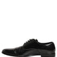 Black Leather Men Derby Dress Formal Shoes