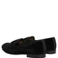 Black Velvet Loafers Formal Men Dress Shoes