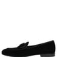 Black Velvet Loafers Formal Men Dress Shoes