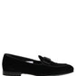 Black Velvet Loafers Formal Men Dress Shoes
