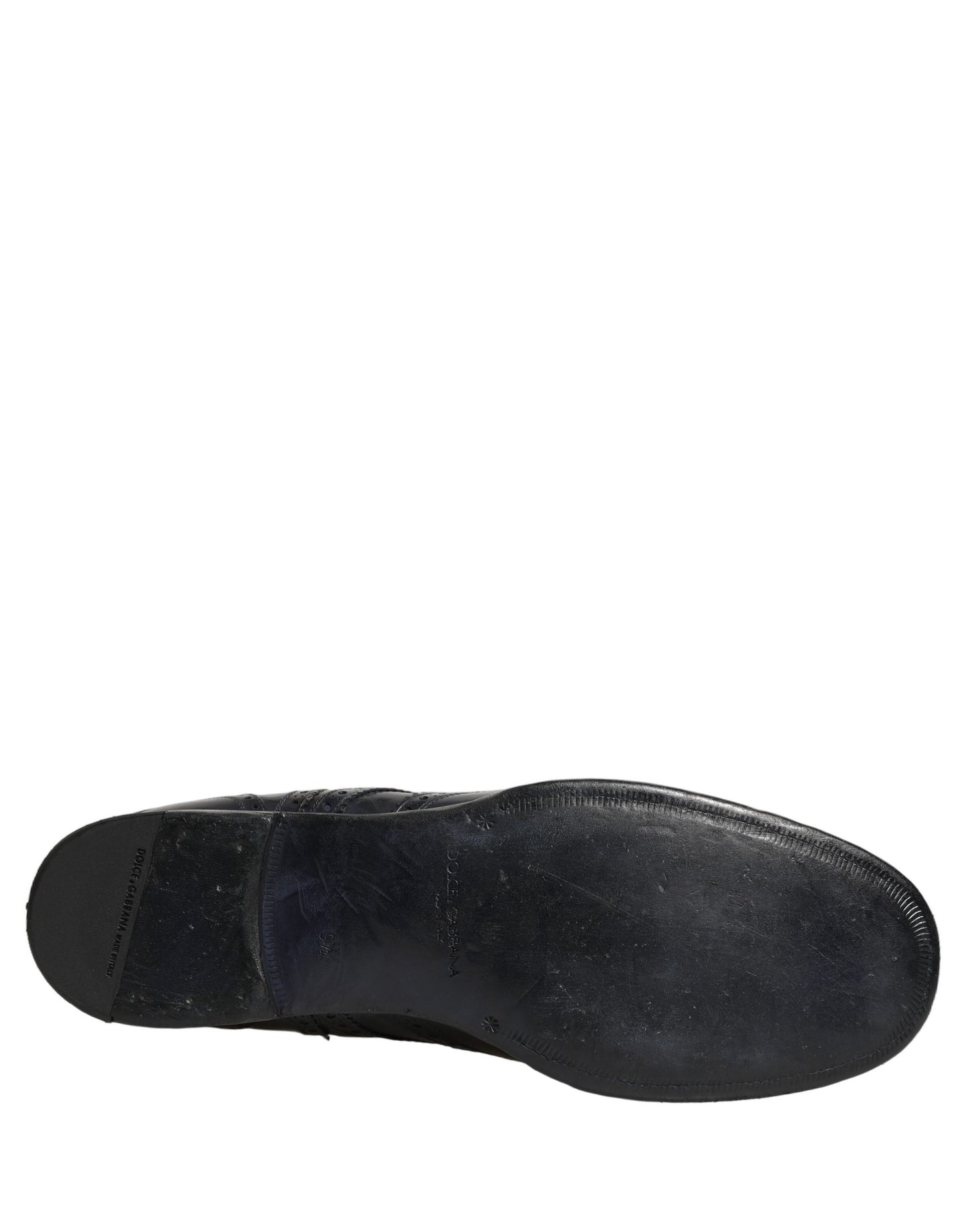 Blue Leather Derby Wingtip Formal Shoes