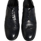 Blue Leather Derby Wingtip Formal Shoes