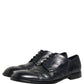 Blue Leather Derby Wingtip Formal Shoes